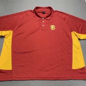 VTG Florida State Seminoles Polo Shirt Mens 3XL Red Gold NCAA Football Starter